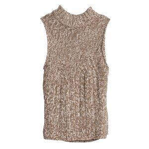 MiSiS (Italy) Vintage Braided Cable Reverse Stockinette Sleeveless Sweater : S
